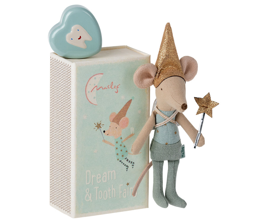 Tooth fairy mouse in matchbox | Blue