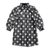 Dress ruffle collar metallic dots