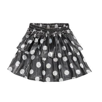 Skirt ruffle metallic dots