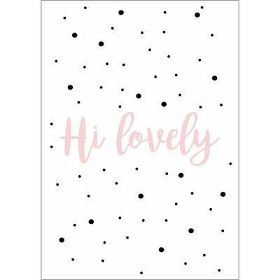 Poster A4 Studio Lily Rose 'Hi Lovely' zwarte stip