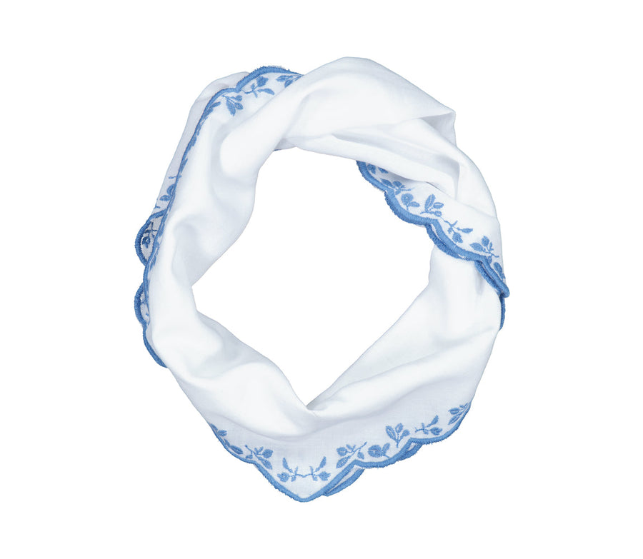 Scarf Alice | Floral Emb. White