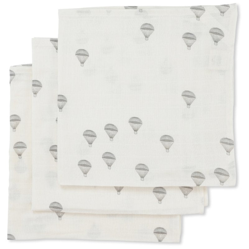 Konges Slojd Muslin doeken  3-pack 65 x 65 cm // Parachute creme