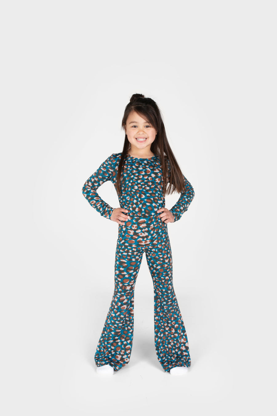 Scatchy Dots flared legging | Blauw