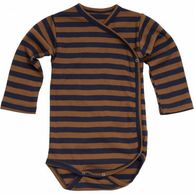 Minimalisma newborn bodysuit //  Amber /Blue Striped