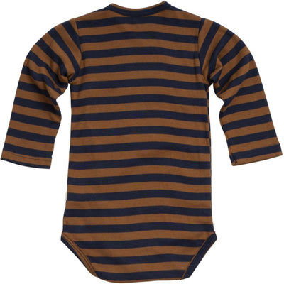 Minimalisma newborn bodysuit //  Amber /Blue Striped