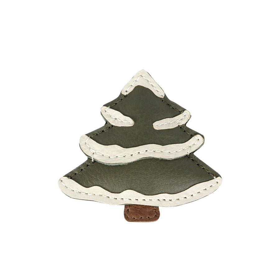 Wonda Hairclip | Christmas Tree Olive Leather