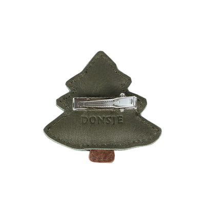 Wonda Hairclip | Christmas Tree Olive Leather