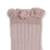 Glitter Ribbed Socks - Vieux Rose