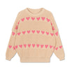 Knit sweater pink hearts