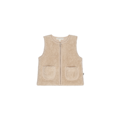 Plush Zipper Gilet - Oatmeal