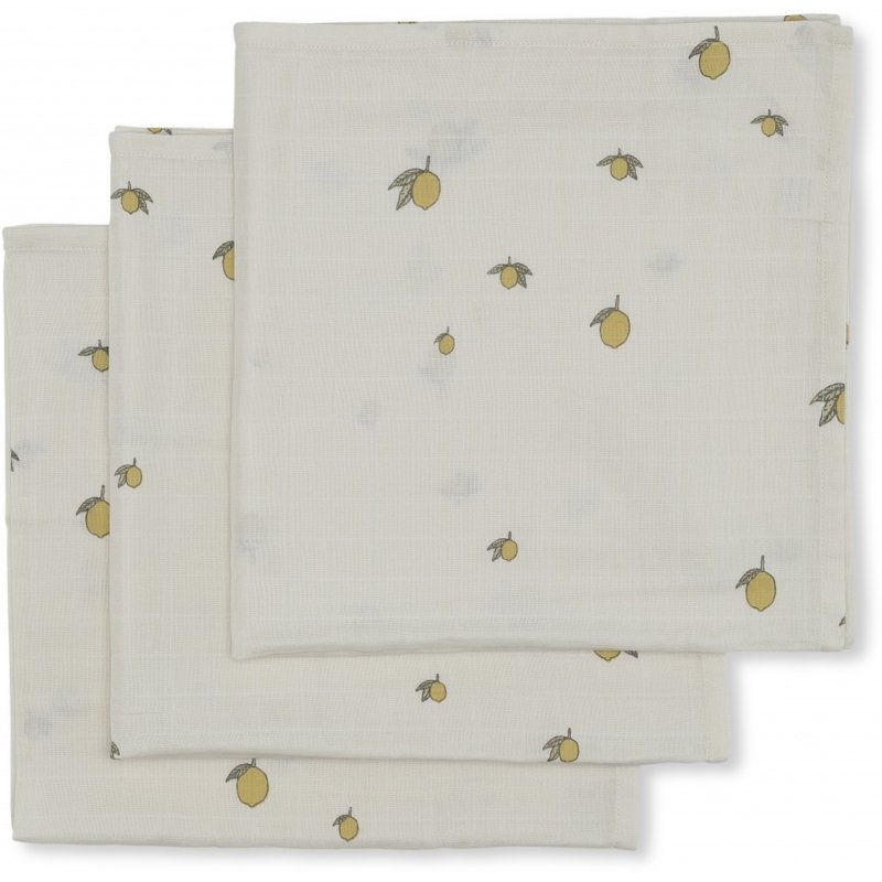 Konges SlÃ¸jd  Muslin doeken  3-pack 65 x 65 cm ' Lemon'