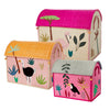 Raffia Storage Box - Jungle Animal Print Medium