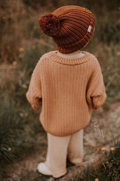 Yuki Knitted Beanie - Rust