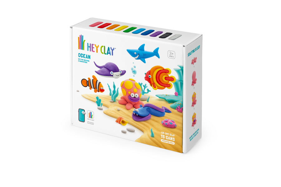 Klein voor kinderen in verschillende potjes en kleuren om mee te knutselen. Deze set bevat vissen om te maken. 