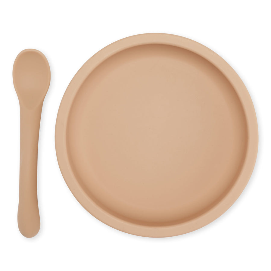 BOWL & SPOON SILICONE SET | ROSE SAND