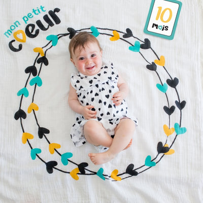 Lulujo Baby's First Year Swaddle & Cards - Mon Petit Coeur
