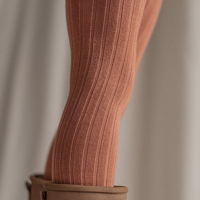 Glitter Ribbed Tights - Rose