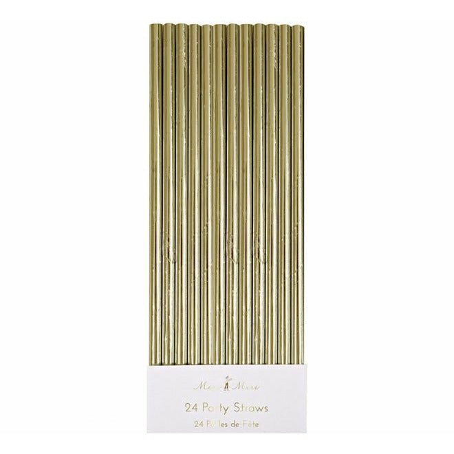 Gold foil party straws
