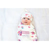 Lulujo Hello World Swaddle & Hat - Posies